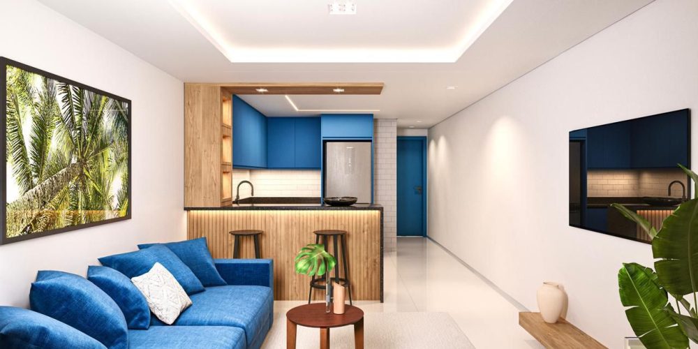 Vista sala - cozinha